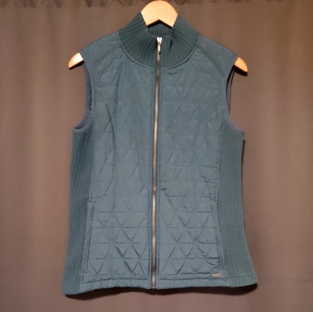 Prana Quilted Women's Diva Deep Balsam Sherpa Lined Zip Up Vest Size Medium